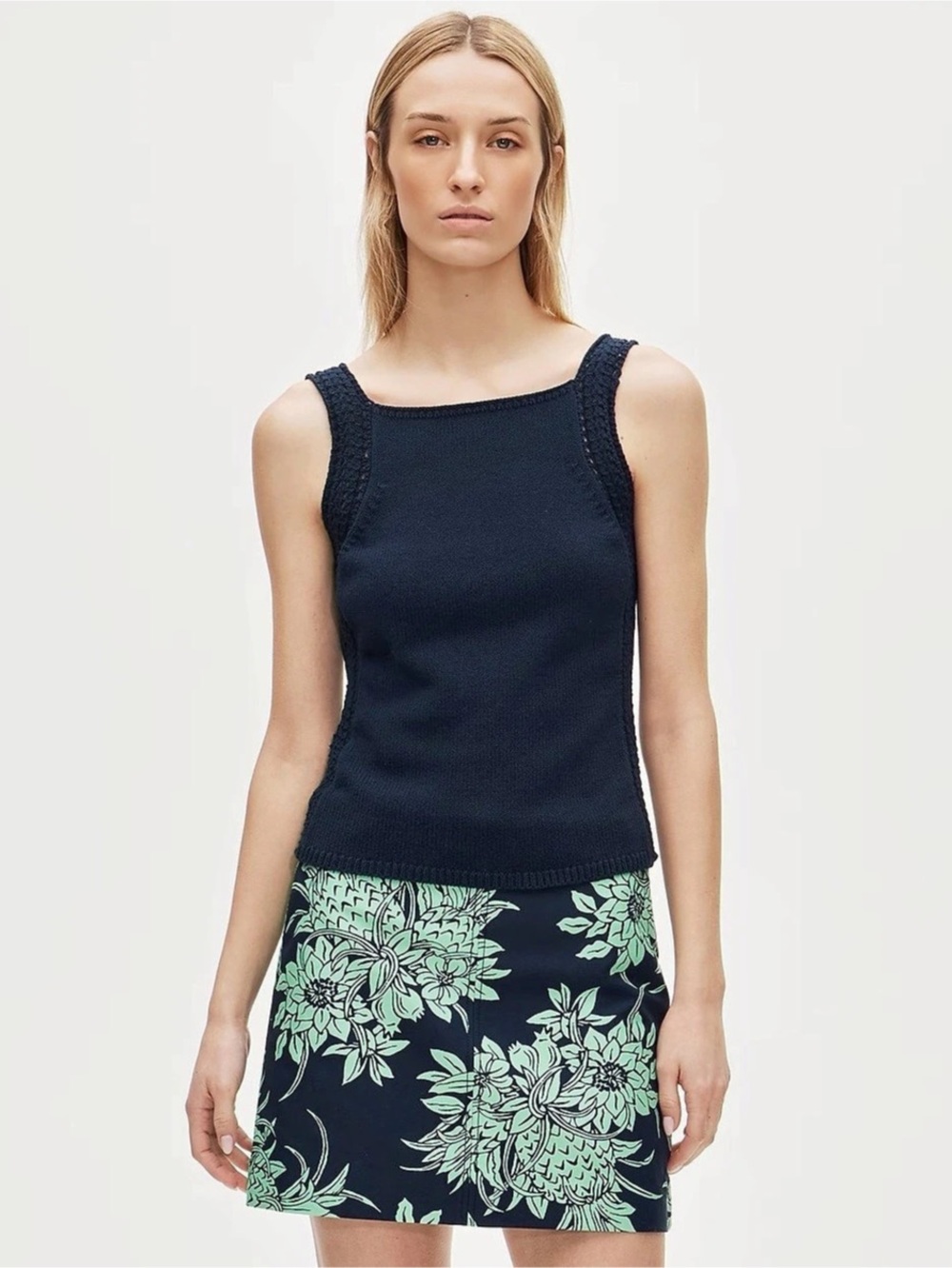 J.Crew Ribbed Knit Tank Top in Blue NWT